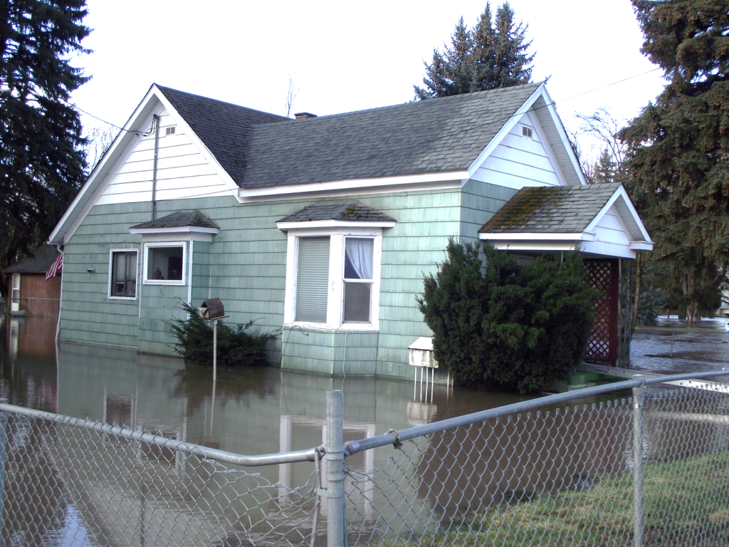 House Surrounded by Floodwaters